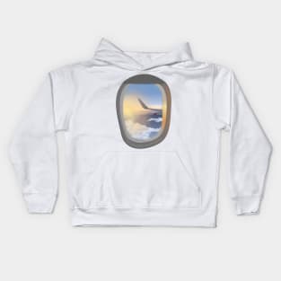 Airplane Window Sunrise Kids Hoodie